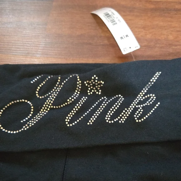 PINK Victoria's Secret Shorts de ciclista de 3" Cotton , Logo Sparkle NWT MEDIUM - Picture 3 of 10